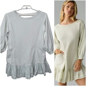Daily Practice Anthropologie Eldridge Ruffle Hem Mini Dress XS Mint‎ Green
